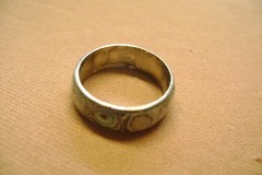 VINTAGE .925 STERLING SILVER HECHO MEXICO ABALONE SIZE 7 RING UNISEX BAND
