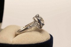 Vintage Art Deco Wedding Fine Ring 925 Silver 1.02Ct Old European Cut CZ Stone