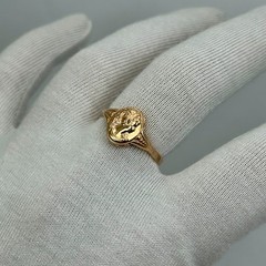 USSR Vintage Original Solid Rose Gold Ring “CAMEO” 583 14K 2.74 g. 7,75 US