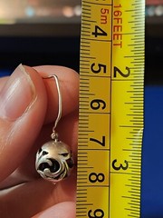Sterling Silver Floral Design Dangle Earrings