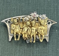 I Am Edgar Berebi All 4 Vintage Pin brooches All In A row Angel Great price