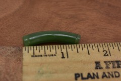 Vintage curved Jade tube beads or pendants Italian horn charms? solid no holes