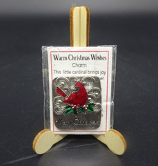 Warm Christmas Wishes Holiday 1.5″ Cardinal Zinc Pocket Charm w/ Story Card