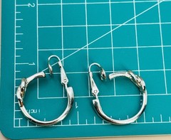 Trifari Earrings Clip On Silver Tone Love Knot Hoops
