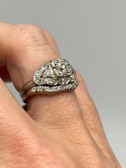 3Ct Art Deco Style Lab Created Diamond Engagement 14K White Gold Finish Ring