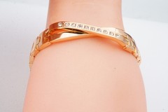 Vintage Bracelet Rose Gold Tone Rhinestone 7.5″