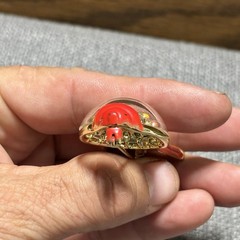 Vintage Gumball Machine Brooch Pin Red Gold Tone Enamel Multicolor Beads Retro