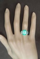 Vintage 14k Yellow Gold Engagement Ring3.02ct.Natural Colombian Emerald GIA Cert