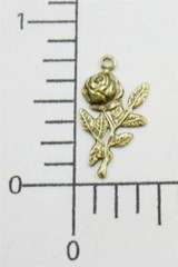 29953 4 Pc Brass Oxidized Small Victorian Rose Charm Finding
