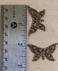 Lot of 25 Antique Brass Butterfly Filigree Connectors