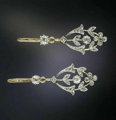 Art Deco Style Lab Created Diamond Engagement & Wedding 14K Gold Finish Earrings
