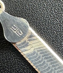 Vintage Sterling Silver 925 18” Necklace Flat Herringbone Italy 12.71g