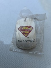 Christopher Reeve Foundation, Superman “Go Forward.” Keychain, Dog Tag TM & DC