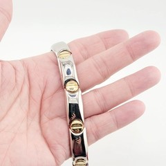Vtg TJ Bracelet Love Hardware 2-tone John Medeiros Fashion Tahoe Jewelry