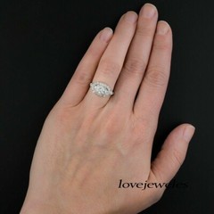 2.90CT Lab-Created Round Cut Diamond Art Deco Vintage Ring 14K White Gold Finish