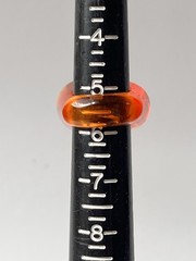 Vintage Lucite Ring Size 5.5 Oval Slanted Modern Chunky Statement Acrylic Orange