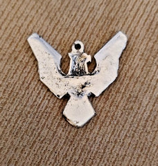 VINTAGE SILVER THUNDERBIRD ? EAGLE ? PENDANT PLATED? PEWTER? 60s ESTATE 1.5″