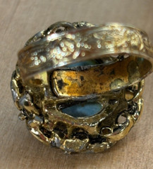Mixed Carved and Molded Celluloid and Other Vtg Jewelry, Rings, Bracelet Sz 8