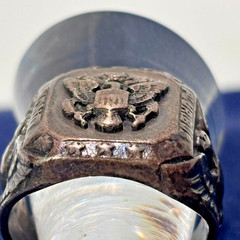 WW2 Sterling Silver Military Signet Ring 15.2 Grams Size 8.75 FD Sterling