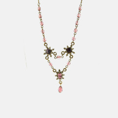 Purple Crystal Floral Necklace Victorian Style 1.5*16*19