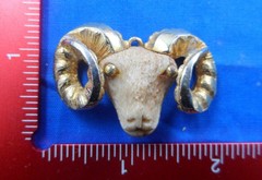 Vintage Gold Plated Pendant Razza Ram Aries Sign Large Statement Piece- Nice!