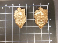 Brass n a t i v e American head (x2) jewelry stamping (osb197)