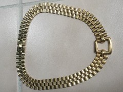 VINTAGE MONET Choker Necklace Gold Tone “Watch Band” Style Excellent Condition