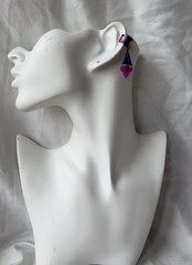 Vintage Anodized Titanium Ear Cuff, Dangle, Drop Purple Blue Yellow