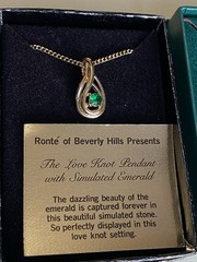 Set of 3 Vintage Ronte of Beverly Hills Necklaces -Opal, Emerald & Ruby Orig Box