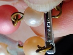 Japan On Clasp Two Necklaces ,Pink And White Faux Pearls, , Vtg