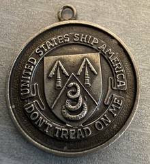 United States Ship America Vintage Sterling Silver Charm Don’t Tread On USN Navy