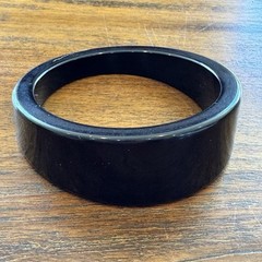 Vintage Asymmetrical Bangle Black Resin Modernist