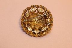 Vintage Barclay Faux Pearl Cluster Gold Tone Filigree Brooch Pin Signed 1940s–50