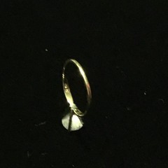 14K Gold Round Cut Solitaire CZ Dainty yet impressive Engagement/ Promise Ring