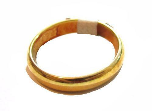 Vintage Signed 14K GE ESPO 4mm Yellow Gold Plated Wedding Band Style Ring NOS
