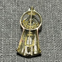 Vintage Gumball Machine Brooch Pin Red Gold Tone Enamel Multicolor Beads Retro