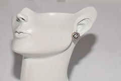 Antique Circa 1900s 14k Gold Top Silver Natural Rose Cut Diamond Earring