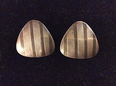 VINTAGE STERLING SILVER TEXTURE STUD EARRINGS
