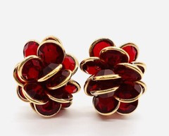 Large SWAROVSKI 3 Dimensional Bezel Set Crystal Earrings Signed Vintage Jewelry