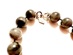 Vintage Sarah Coventry Gray Swirl Lucite Bead Necklace 35″ Opera Length
