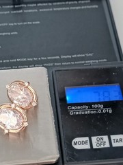Vintage 1990s 14 Ct Large Rolled Gold Crystal Zircon Earrings-Hallmarked 585 RG