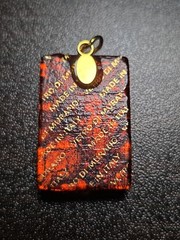 Authentic Vintage Murano Glass Pendant Red & Gold Leaf Millefiori Made in Italy