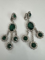 Beautiful Art Deco Rhinestone Emerald Drop Earrings For Any Occasion