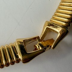 Vintage Morgan Taylor Bronze Enamel Goldtone Omega Collar Necklace