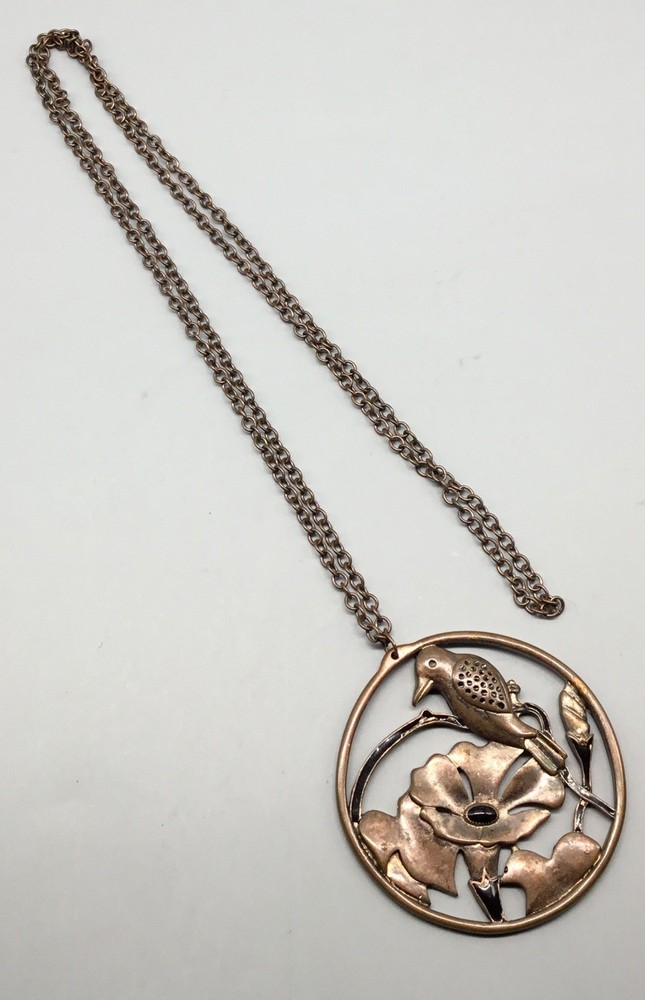 Bronze Tone Hummingbird Pendant and Chain Set Necklace