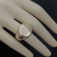 Chunky Sculptural Sterling Silver Ring Modernist Asymmetrical Puffy Bold 925 VTG
