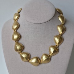 Vintage Givenchy Necklace 1980s Gold Tone Textured Dome