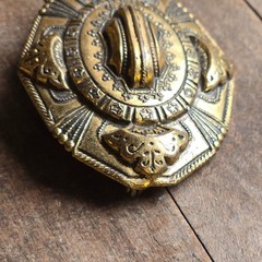 Antique Victorian Revival Gold Tone Ornate Brooch Eastlake Style Statement Pin