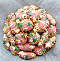 Vtg. Murano FIORATO Glass Pink Cabochon Brooch Hard to find Unusual