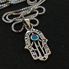 Sterling Silver Hamsa Necklace Eshet Chayil Blessing Meaningful Gift For Her 925